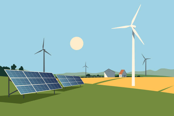 illustrations, cliparts, dessins animés et icônes de technologies écologiques - panneau solaire