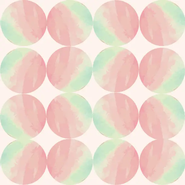 Vector illustration of Vector, geometric, zigzag, roundel motif, vector pattern of pink and mint green shades palette.