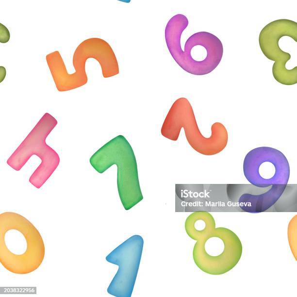 Numbers Pattern Graphics Seamless Pattern With Numbers Stock Illustration - Download Image Now ...