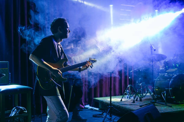 Live concert of a music band on stage.