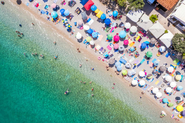 istock Beautiful crowded beach in Moscenicka Draga 2038343133