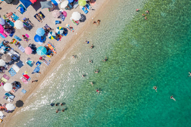 istock Beautiful crowded beach in Moscenicka Draga 2038346365