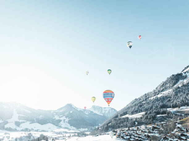 istock Balloon in the sky, winter magic 2038348992