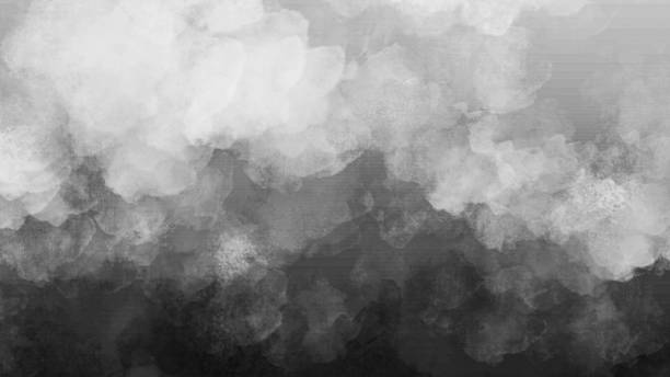 Grunge Watercolor Background - Black, White, Gray - fotografia de stock