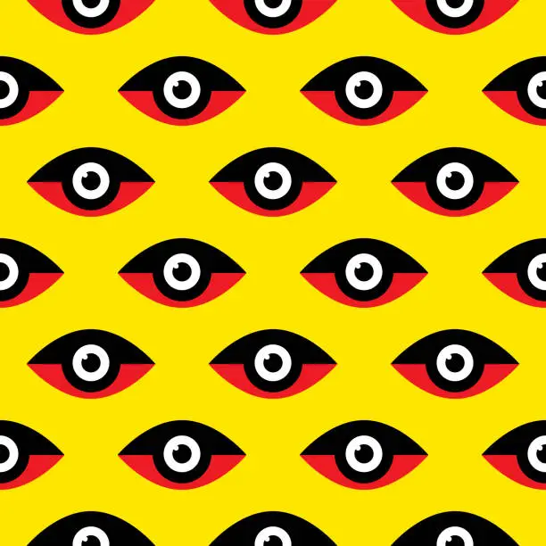 Vector illustration of Glaring Eyes Seamless Pattern