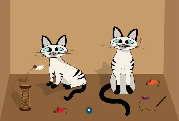 Vector illustration of Cats