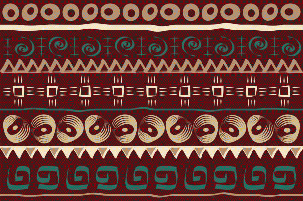 istock African Print fabric, Ethnic handmade ornament for your design, tribal pattern motifs geometric element. Vector background texture, afro textile Ankara fashion style. Pareo wrap dress, carpet batik 2038567403