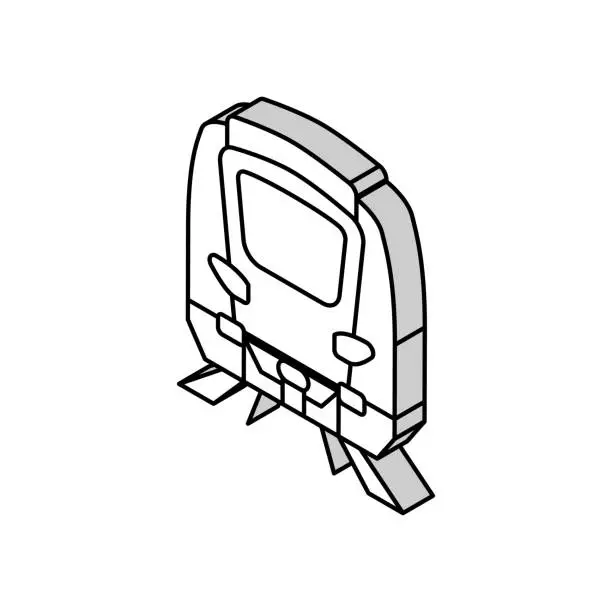 Vector illustration of metro subway transport vehicle isometric icon vector illustration