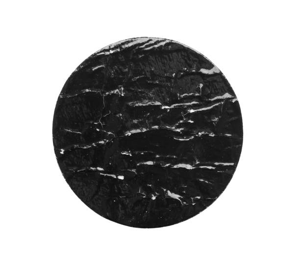 istock Black old scratched round paper sticker isolated on white background 2038817420