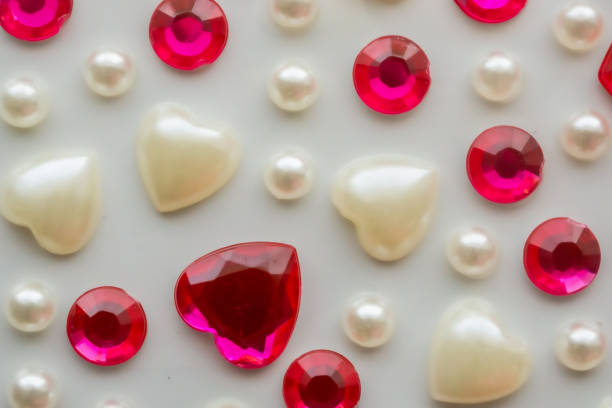 jewelry sticker decorated on white paper background