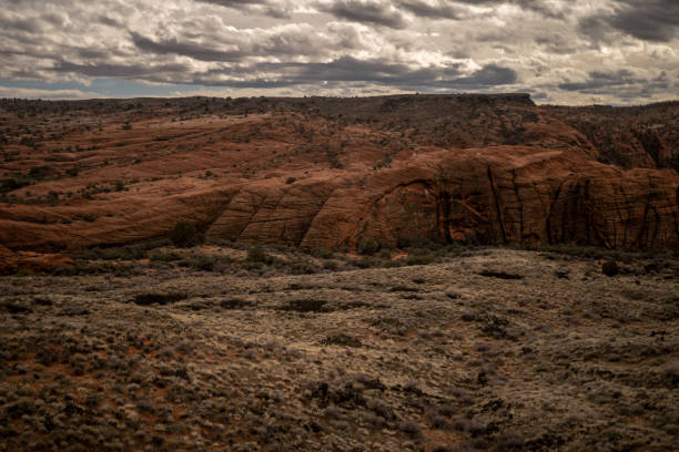 istock Cloudy Sky Desert Rocks Snow Canyon State Park State Gorgeous Landscape 2038831243