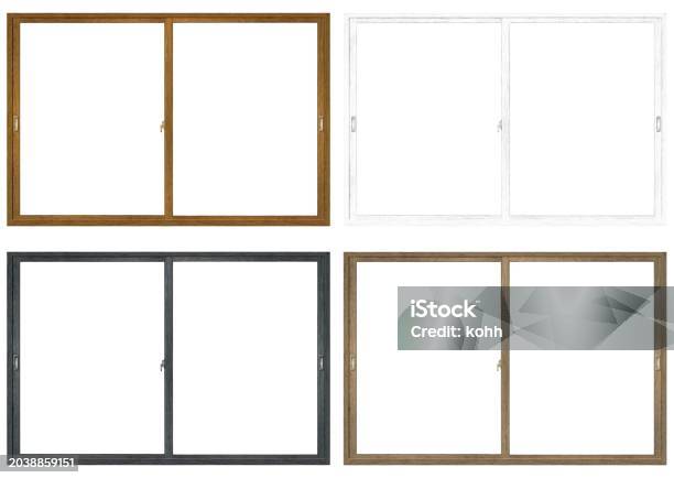 Window Frame Border Art Wooden Window Frame A Set Stock Illustration - Download Image Now ...
