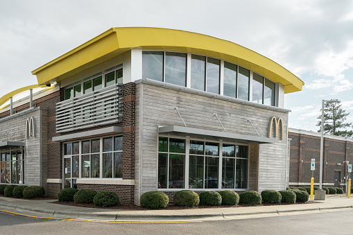 Cary, North Carolina, United States - 24 Feb 2024: McDonalds in Cary, NC.
