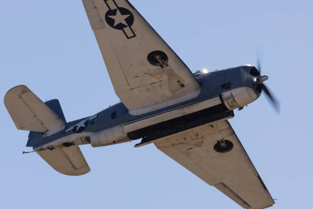 istock Bottom view of a WWII assault plane (TBM Avenger), with bomb bay open 2038917229