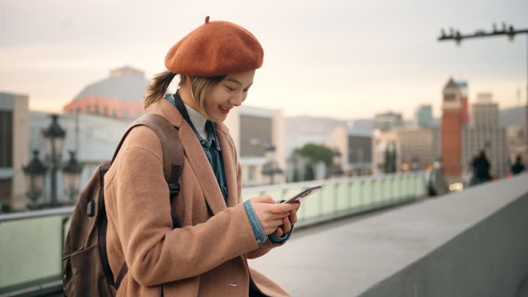 Gen z girl using smartphone