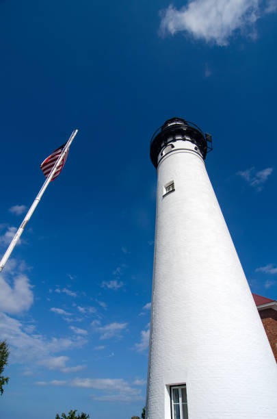 istock Pictured Rocks NL - Au Sable Lighthouse Tower & Flagpole 2038951372