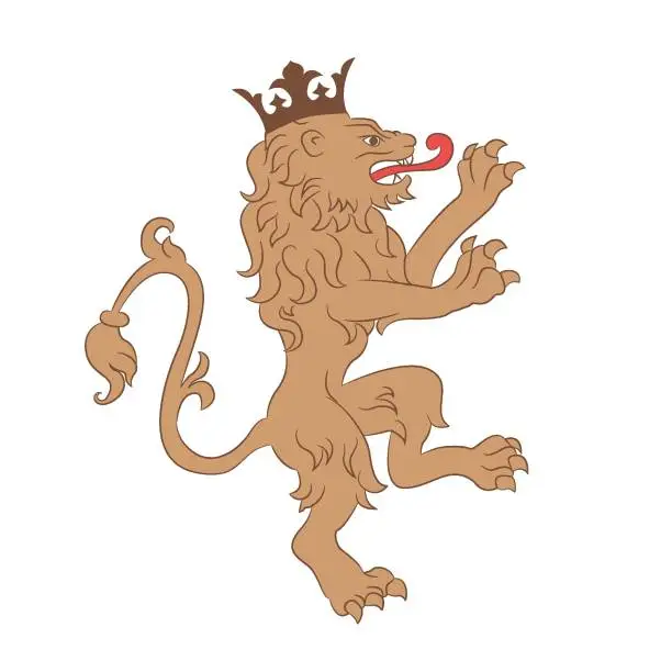 Vector illustration of heraldic lion2