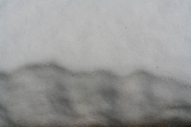 Accumulated snow that is melting