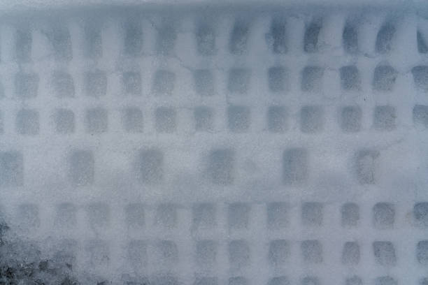 Close up view of frozen water drops