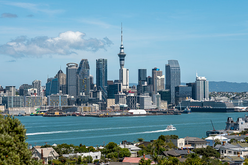This is a shot of the Auckland Skytower from Wynyard 