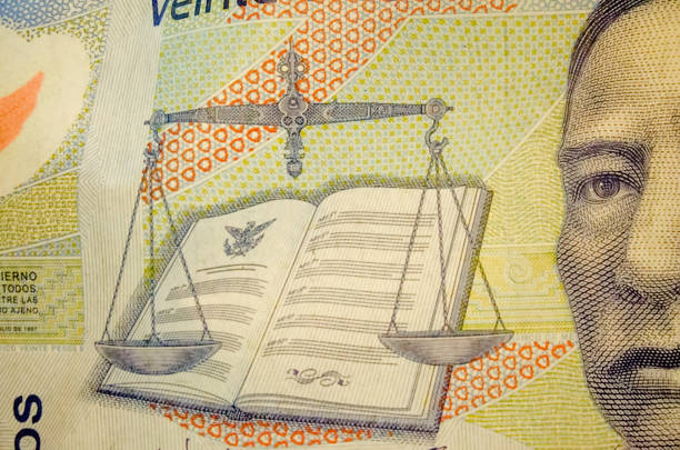 auswahl an mexikanischen banknoten mit zifferblättern und detaillierten motiven der währung aus mexiko. - civil rights stock-fotos und bilder