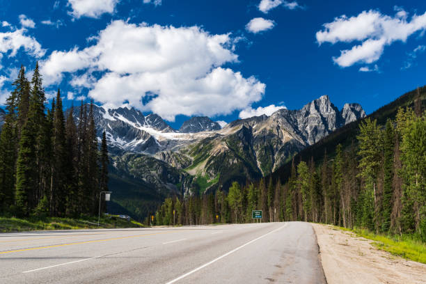 Beautiful views of mountains in Glacier National Park, British Columbia, Canada