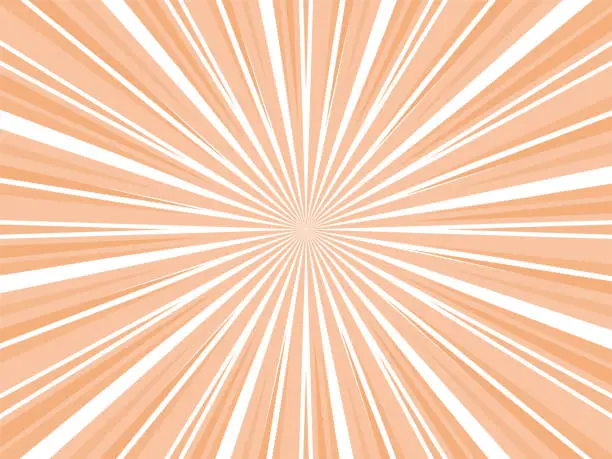 Vector illustration of Concentrated line background material _orange color that radiates vigorously
