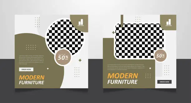 Vector illustration of Furniture sale social media post banner template