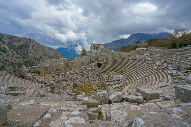 Termessos Ancient City in a cloudy morning, Antalya, Turkey