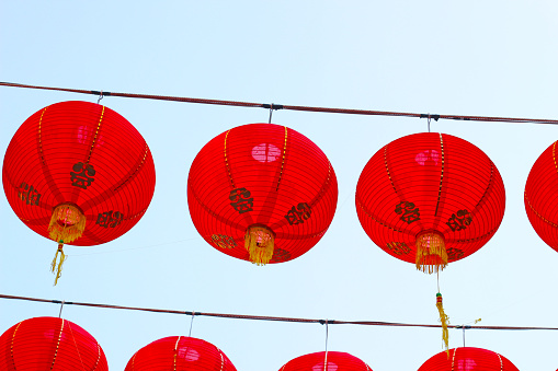 Chinese lanterns in China town.