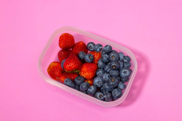 blueberry on white background with pack