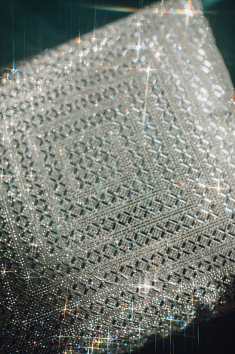 starry mosaic design silver disco ball pillow
