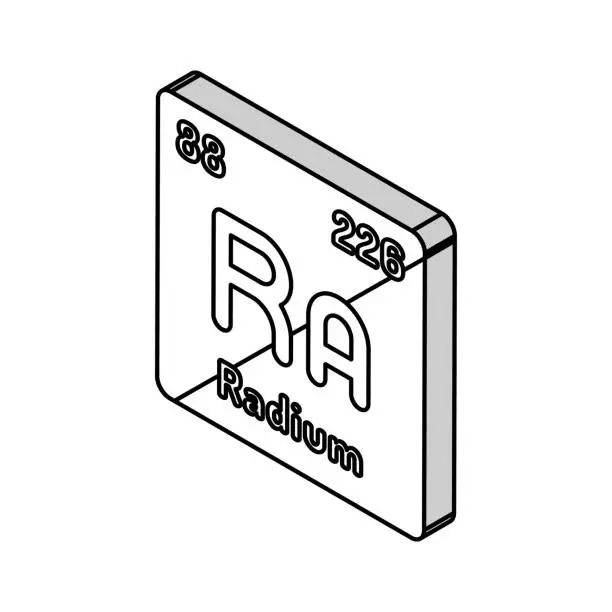 Vector illustration of radium chemical element isometric icon vector illustration