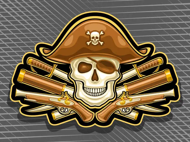 Vector illustration of Vector logo for Pirate Skull