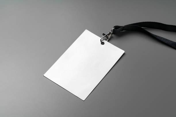 istock Blank nametag on gray background copy space 2039524871