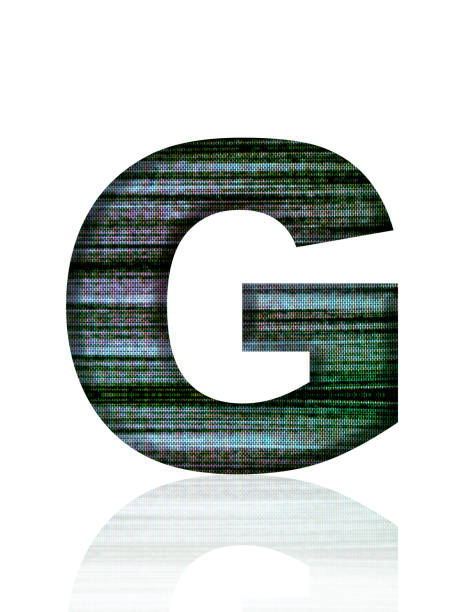 istock Isolated shot of three-dimensional Television Static alphabet letter G on white background 2039566740