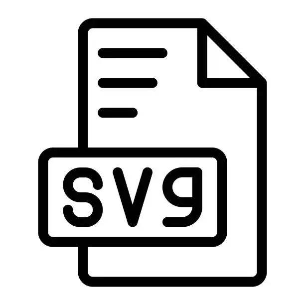 Vector illustration of Svg icon outline style design image file. image extension format file type icon. vector illustration