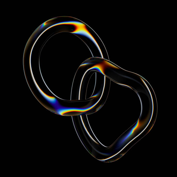 istock Abstract wavy liquid glass circles 3D illustration 2039605728