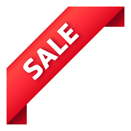 Vector red sale sticker, sale banner, sale ribbon, sale label