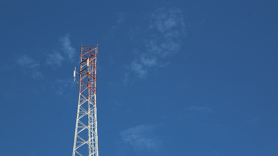 Telecommunication tower with clear sky