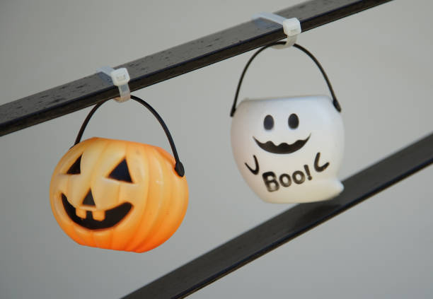 Pumpkin ghost and ghost dolls decorated during Halloween season