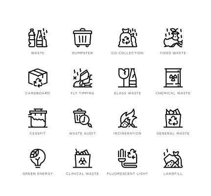 Waste and recycling icons