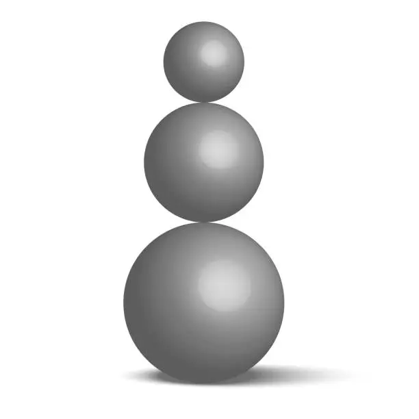 Vector illustration of Spheres grey vertical balance. Vector illustration. EPS 10.