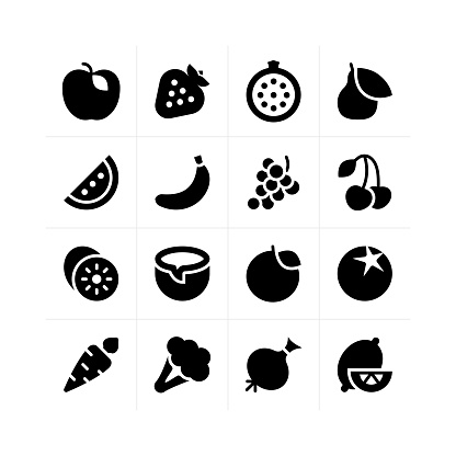 Fruit and vegetable icons