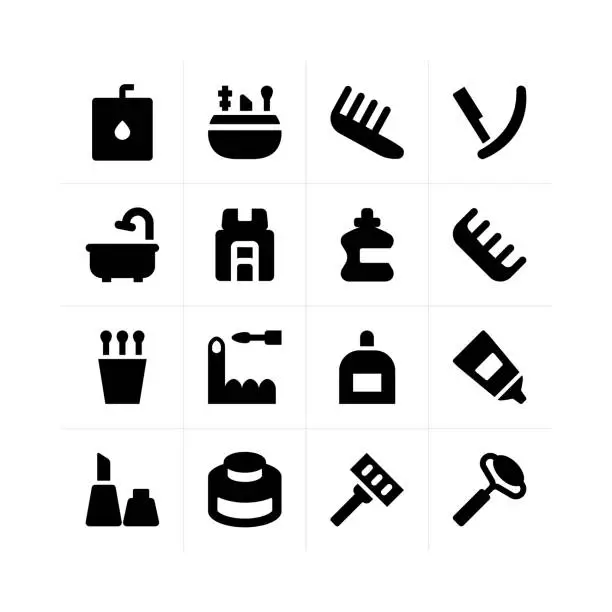 Vector illustration of Personal care icons