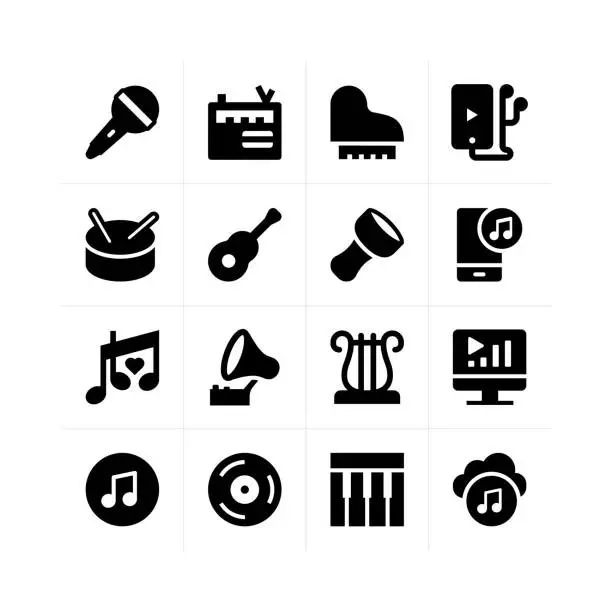 Vector illustration of Music icons