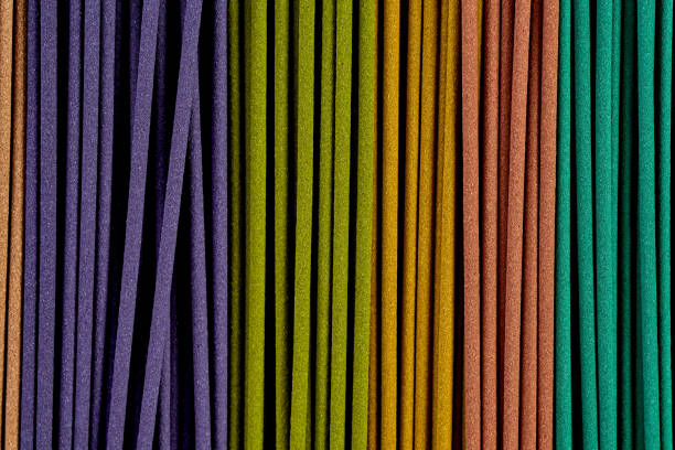 istock Various incense sticks lie on a green background. Meditation and aromatherapy. 2039678431