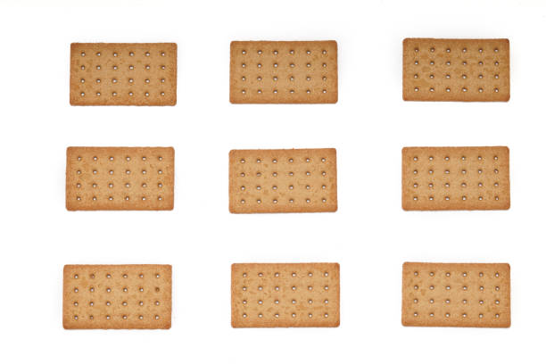 A stack of coffee flavored crackers stock photo
