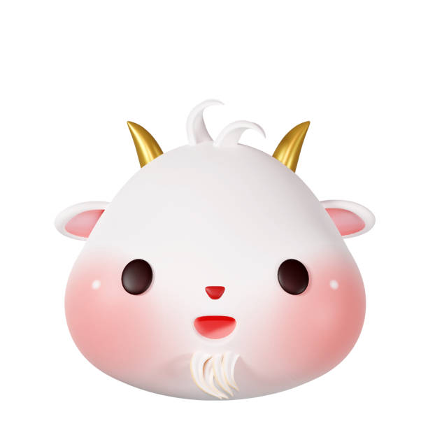 3D rendering illustration of cute zodiac sign Goat