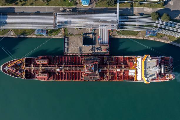 istock Aerial View of LPG Tanker Ship Docked 2039726077